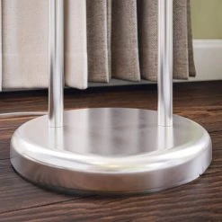 Marlene 60.75 in. Brushed Steel Indoor Floor Lamp with White Drum Shade by Manor Brook -Brightech Sales brushed steel manor brook floor lamps mb100538 fa 1000