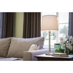 Reading 29 in. Brushed Steel Indoor Table Lamp by Manor Brook -Brightech Sales brushed steel manor brook table lamps mb100214 4f 1000