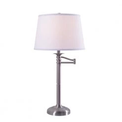 Reading 29 in. Brushed Steel Indoor Table Lamp by Manor Brook