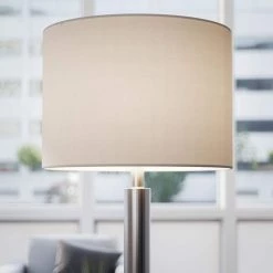Grove 27 in. Brushed Steel Table Lamp with 2 Outlets by Manor Brook -Brightech Sales brushed steel manor brook table lamps mb100635 44 1000