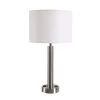Grove 27 in. Brushed Steel Table Lamp with 2 Outlets by Manor Brook