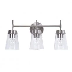 Dunlap 3-Light Brushed Steel Vanity by Manor Brook