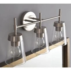 Dunlap 3-Light Brushed Steel Vanity by Manor Brook -Brightech Sales brushed steel manor brook vanity lighting mb100379 c3 1000