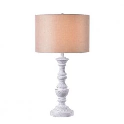 Savannah 28 in. Chalk White Indoor Table Lamp by Manor Brook