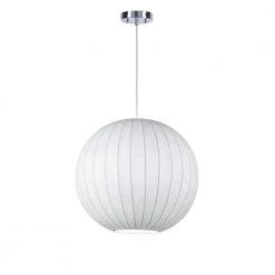 Havana 1-Light Chrome Plug-In Swag Pendant with Silk Shade by Manor Brook