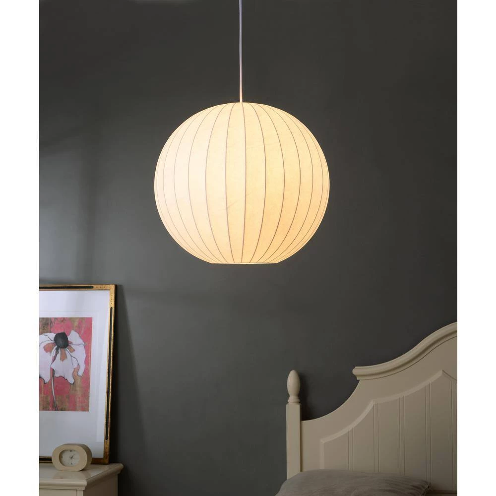 Havana 1-Light Chrome Plug-In Swag Pendant with Silk Shade by Manor Brook 4 Havana 1-Light Chrome Plug-In Swag Pendant with Silk Shade by Manor Brook - Image 2