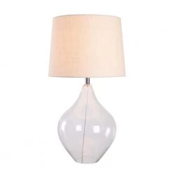 Shelby 30 in. Clear Glass and Chrome Indoor Table Lamp by Manor Brook