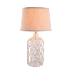 Oxford 22 in. Clear Glass Accent Lamp with Rope Wrap by Manor Brook