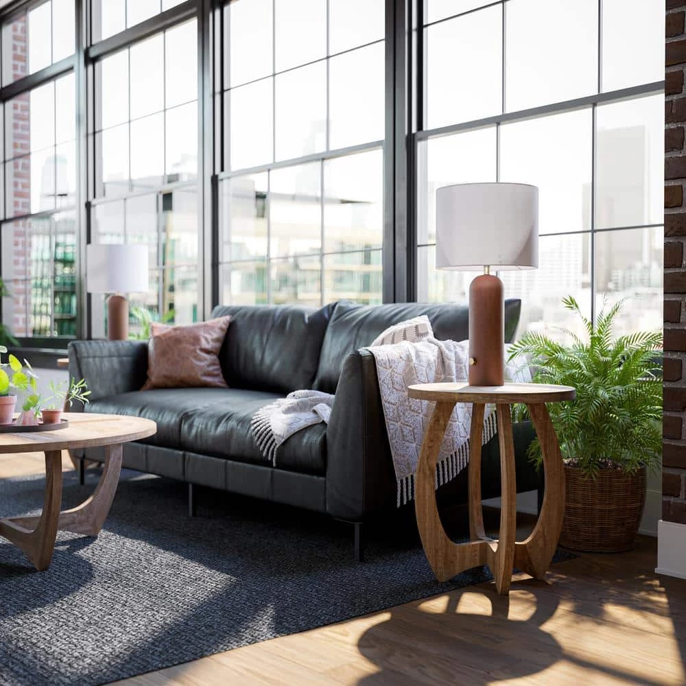 Dorsey 24.75 in. Dark Wood Table Lamp by Manor Brook 5 Dorsey 24.75 in. Dark Wood Table Lamp by Manor Brook - Image 3