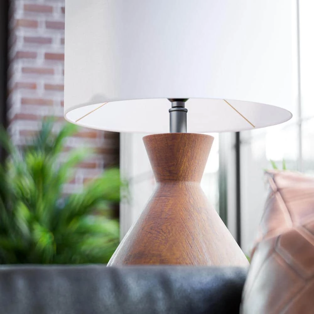 Abriella 21.75 in. Dark Wood Accent Lamp by Manor Brook 7 Abriella 21.75 in. Dark Wood Accent Lamp by Manor Brook - Image 5