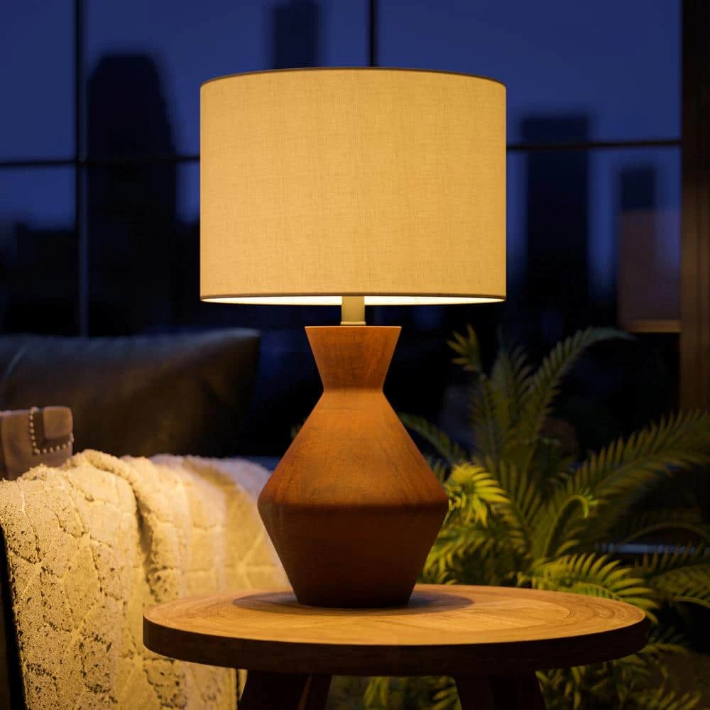 Abriella 21.75 in. Dark Wood Accent Lamp by Manor Brook 9 Abriella 21.75 in. Dark Wood Accent Lamp by Manor Brook - Image 7