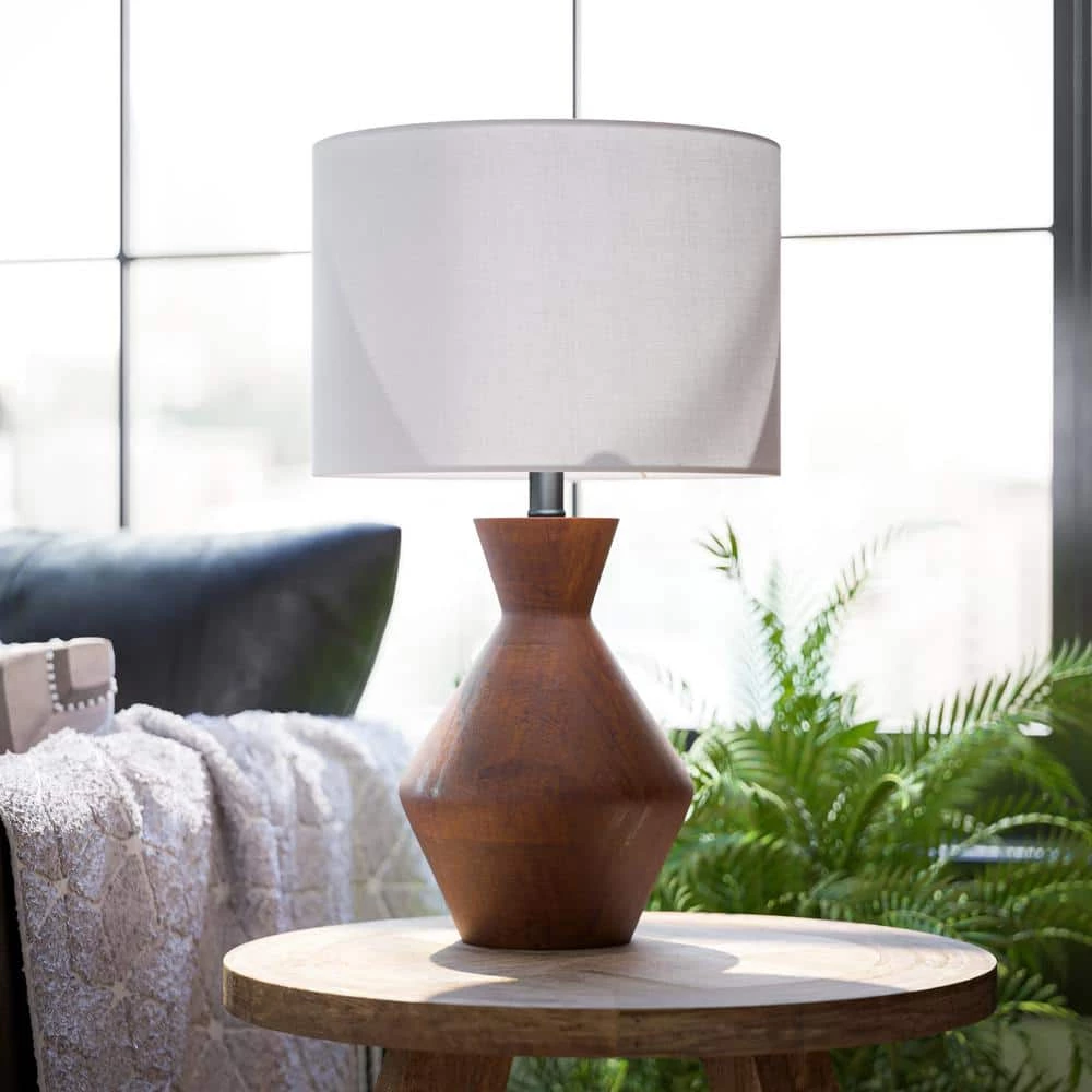 Abriella 21.75 in. Dark Wood Accent Lamp by Manor Brook 4 Abriella 21.75 in. Dark Wood Accent Lamp by Manor Brook - Image 2