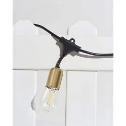 Glow Outdoor 48 ft. Plug-in LED 2W S14 Edison Bulb Hanging String Light 2700K by Brightech -Brightech Sales gold brightech string lights glw 2w 48 sw 1f 1000