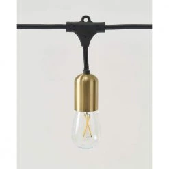 Glow Outdoor 48 ft. Plug-in LED 2W S14 Edison Bulb Hanging String Light 2700K by Brightech -Brightech Sales gold brightech string lights glw 2w 48 sw 44 1000