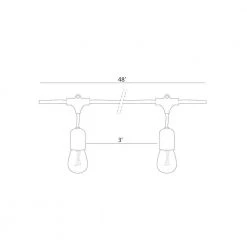 Glow Outdoor 48 ft. Plug-in LED 2W S14 Edison Bulb Hanging String Light 2700K by Brightech -Brightech Sales gold brightech string lights glw 2w 48 sw fa 1000