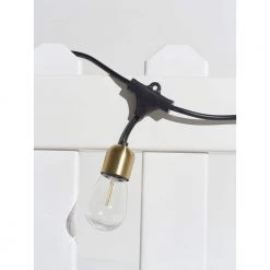 Glow Outdoor 28 ft. L 1.5-Watt Solar LED S14 Edison Bulb Hanging String Light by Brightech 12 Glow Outdoor 28 ft. L 1.5-Watt Solar LED S14 Edison Bulb Hanging String Light by Brightech -Brightech Sales gold brightech string lights glw slr hg ww 1f 1000
