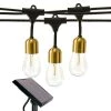 Glow Outdoor 28 ft. L 1.5-Watt Solar LED S14 Edison Bulb Hanging String Light by Brightech -Brightech Sales gold brightech string lights glw slr hg ww 64 1000