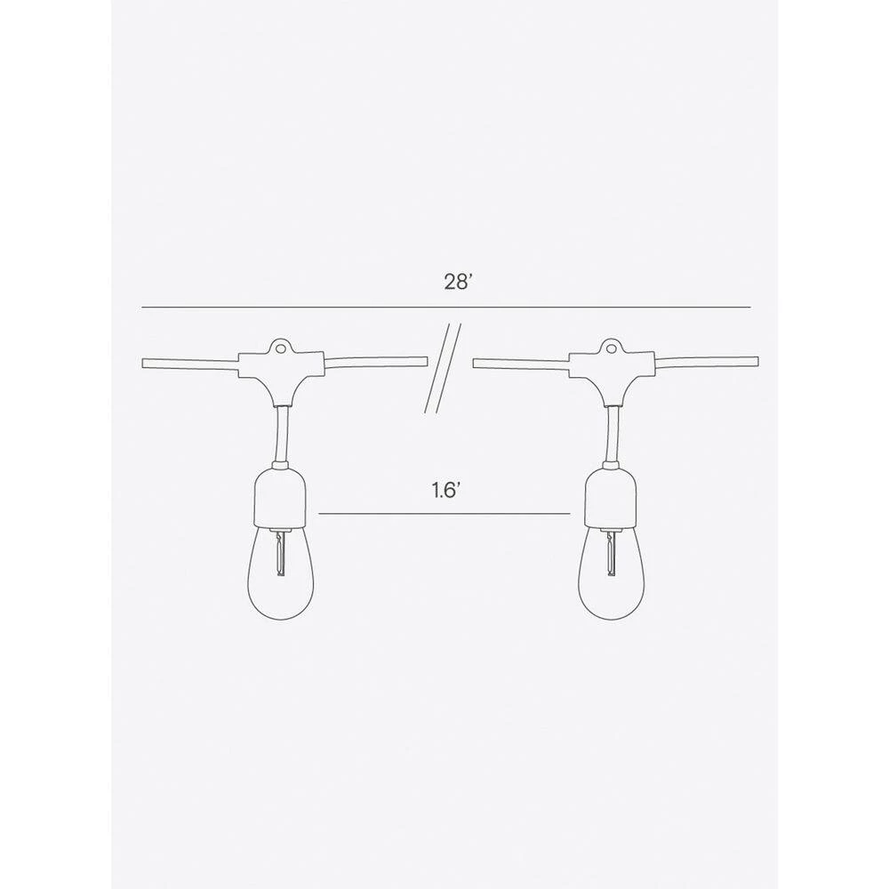 Glow Outdoor 28 ft. L 1.5-Watt Solar LED S14 Edison Bulb Hanging String Light by Brightech 9 Glow Outdoor 28 ft. L 1.5-Watt Solar LED S14 Edison Bulb Hanging String Light by Brightech - Image 7