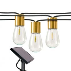 Glow Outdoor 28 ft. L Solar LED 1.5-Watt S14 Edison Bulb Non Hanging String Light by Brightech