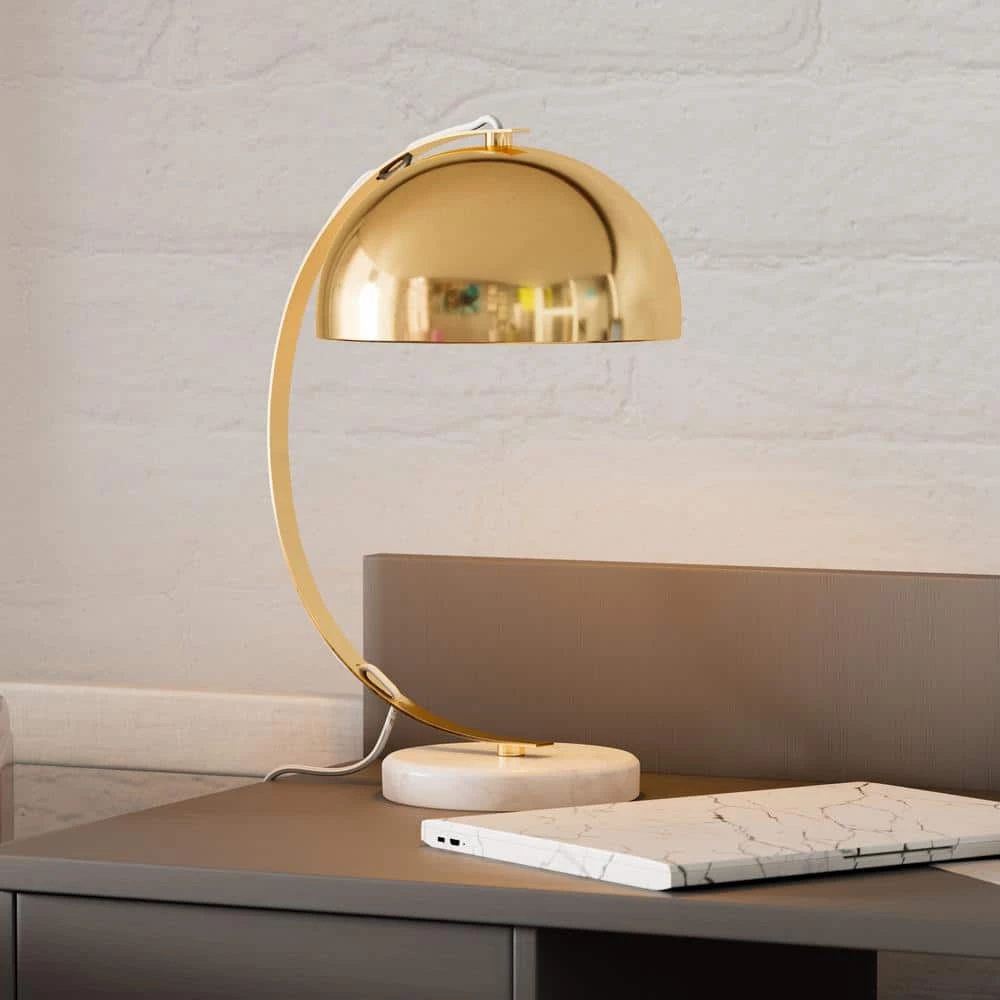 Bud 16.5 in. Gold Desk Lamp by Manor Brook 4 Bud 16.5 in. Gold Desk Lamp by Manor Brook - Image 2