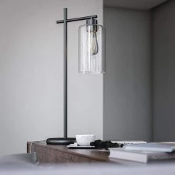 Dania 28 in. Gray Desk Lamp by Manor Brook -Brightech Sales gray manor brook desk lamps mb100078 4f 1000