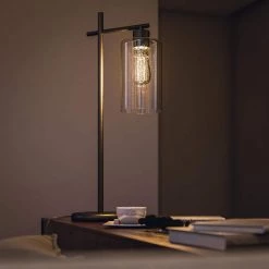 Dania 28 in. Gray Desk Lamp by Manor Brook -Brightech Sales gray manor brook desk lamps mb100078 76 1000