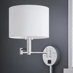 Grove 1-Light Gray Swing Arm by Manor Brook 13 Grove 1-Light Gray Swing Arm by Manor Brook -Brightech Sales gray manor brook wall lamps mb100259 1f 1000