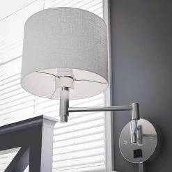 Grove 1-Light Gray Swing Arm by Manor Brook 15 Grove 1-Light Gray Swing Arm by Manor Brook -Brightech Sales gray manor brook wall lamps mb100259 fa 1000