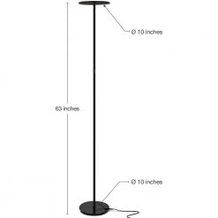 Sky 63 in. Gunmetal Black Torchiere LED Floor Lamp by Brightech -Brightech Sales gunmetal black brightech floor lamps ei 9we0 k3dj 4f 1000