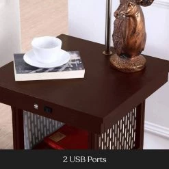 Madison 56 in. Havana Brown Narrow End Table with Built-In LED Lamp with Brown Shade and USB Port by Brightech 15 Madison 56 in. Havana Brown Narrow End Table with Built-In LED Lamp with Brown Shade and USB Port by Brightech -Brightech Sales havana brown brightech floor lamps zs 7nxt spw1 76 1000