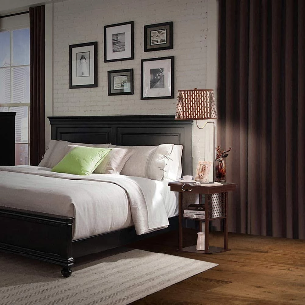 Madison 56 in. Havana Brown Narrow End Table with Built-In LED Lamp with Brown Shade and USB Port by Brightech 8 Madison 56 in. Havana Brown Narrow End Table with Built-In LED Lamp with Brown Shade and USB Port by Brightech - Image 6