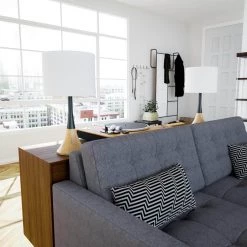 Cupello 22 in. Light Wood and Black Accent Lamp by Manor Brook -Brightech Sales light wood and black manor brook table lamps mb100631 44 1000