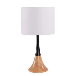 Cupello 22 in. Light Wood and Black Accent Lamp by Manor Brook