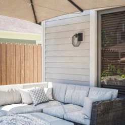 Bow 1-Light Black Outdoor Lantern by Manor Brook 13 Bow 1-Light Black Outdoor Lantern by Manor Brook -Brightech Sales matte black manor brook outdoor sconces mb100543 4f 1000