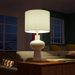 Easton 25.5 in. Matte White with Gold Table Lamp by Manor Brook -Brightech Sales matte white and gold manor brook table lamps mb100652 31 1000