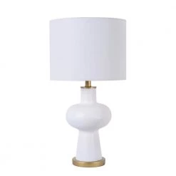 Easton 25.5 in. Matte White with Gold Table Lamp by Manor Brook