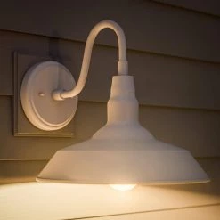 Barnes 1-Light White Hardwired Outdoor Wall Lantern Sconce Lantern by Manor Brook 15 Barnes 1-Light White Hardwired Outdoor Wall Lantern Sconce Lantern by Manor Brook -Brightech Sales matte white manor brook outdoor sconces mb100145 31 1000