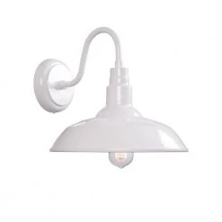 Barnes 1-Light White Hardwired Outdoor Wall Lantern Sconce Lantern by Manor Brook