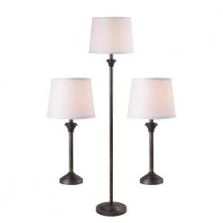 25 in. Nebra Vintage Metal Candlestick Lamp Set by Manor Brook