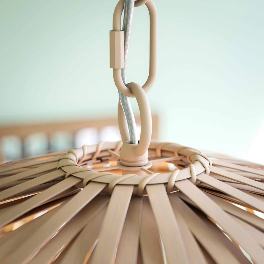 Drift 1-Light Natural Bamboo Pendant by Manor Brook 6 Drift 1-Light Natural Bamboo Pendant by Manor Brook - Image 4