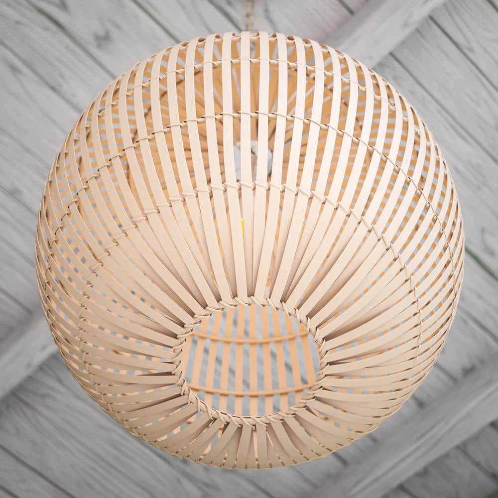 Drift 1-Light Natural Bamboo Pendant by Manor Brook 7 Drift 1-Light Natural Bamboo Pendant by Manor Brook - Image 5
