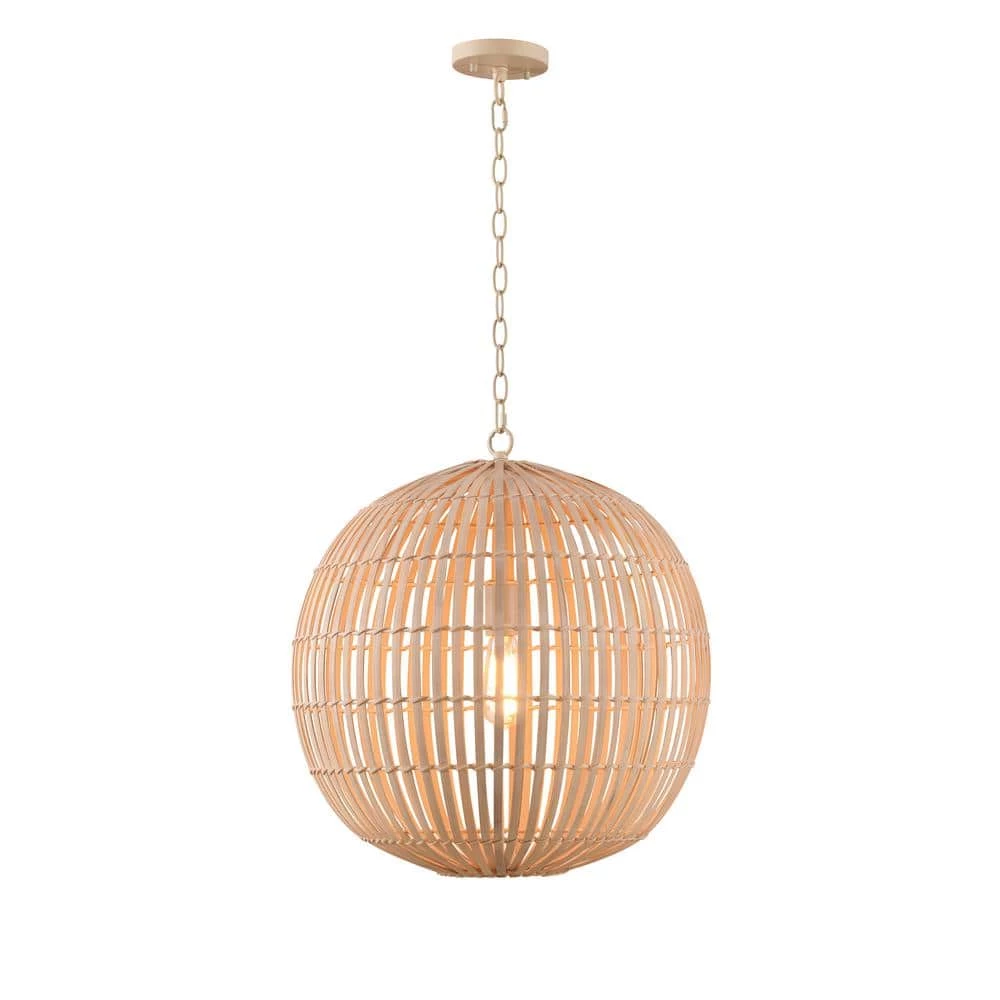 Drift 1-Light Natural Bamboo Pendant by Manor Brook 3 Drift 1-Light Natural Bamboo Pendant by Manor Brook