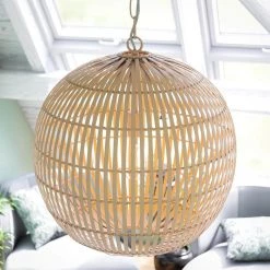 Drift 1-Light Natural Bamboo Pendant by Manor Brook 16 Drift 1-Light Natural Bamboo Pendant by Manor Brook -Brightech Sales natural bamboo manor brook chandeliers mb100565 76 1000