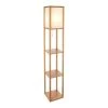 Maxwell 63 in. Natural Wood LED Skinny Shelf Floor Lamp by Brightech