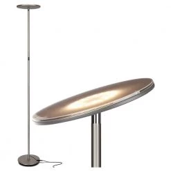 Sky Flux 67 in. Nickel Torchiere LED Floor Lamp with 3 Mode Dimmer by Brightech