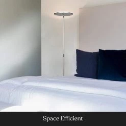 Sky Flux 67 in. Nickel Torchiere LED Floor Lamp with 3 Mode Dimmer by Brightech -Brightech Sales nickel brightech floor lamps 9k c9ph 1que fa 1000