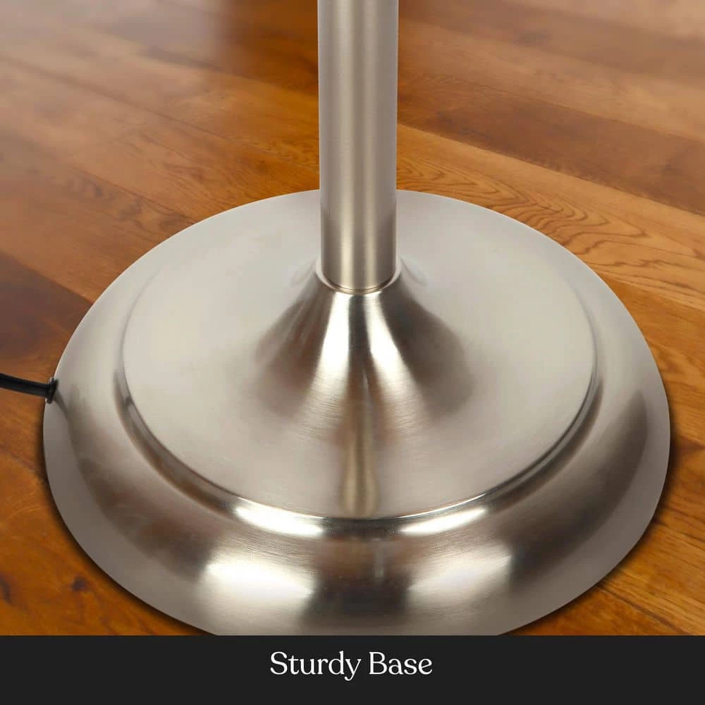 Gabriella 64 in. Tall Nickel LED Floor Lamp with Fabric Shade by Brightech 5 Gabriella 64 in. Tall Nickel LED Floor Lamp with Fabric Shade by Brightech - Image 3