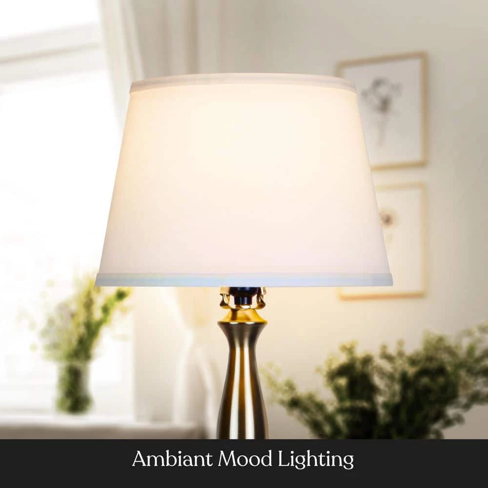 Gabriella 64 in. Tall Nickel LED Floor Lamp with Fabric Shade by Brightech 4 Gabriella 64 in. Tall Nickel LED Floor Lamp with Fabric Shade by Brightech - Image 2