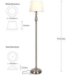 Gabriella 64 in. Tall Nickel LED Floor Lamp with Fabric Shade by Brightech 13 Gabriella 64 in. Tall Nickel LED Floor Lamp with Fabric Shade by Brightech -Brightech Sales nickel brightech floor lamps fl gbrla nkl fa 1000