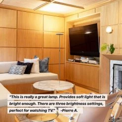 Sky 63 in. Nickel LED Torchiere Floor Lamp by Brightech -Brightech Sales nickel brightech floor lamps qc vya9 mr1g 1f 1000